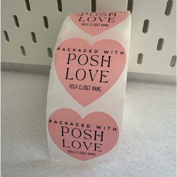 Custom Heart Stickers Labels - packed with posh love custom poshmark name  new - Picture 5 of 11